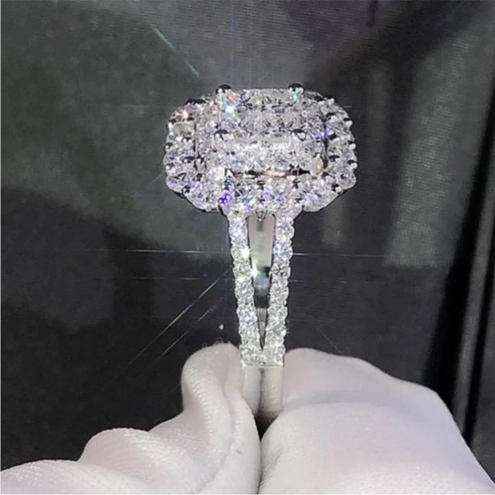 New Luxury 925 sterling silver  Diamond Ring - Picture 2 of 8